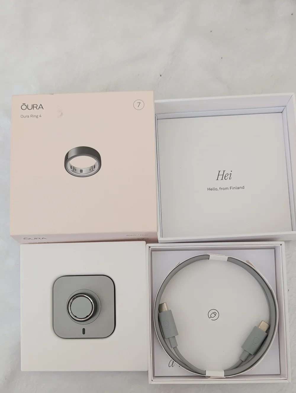 Oura Ring 4 Black — Original Box with Original Accessories - Size 7
